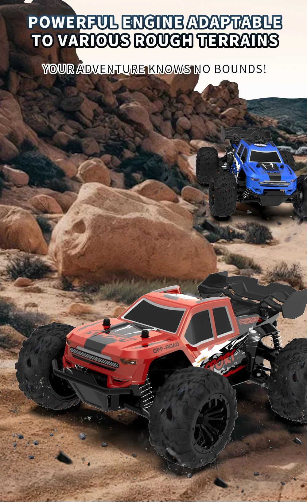 Rc Car High Speed with Light 2.4G Remote Control Racing Car Vehicle Truck 20KM/H Off-Road Climbing RC Toys for Kids Gift