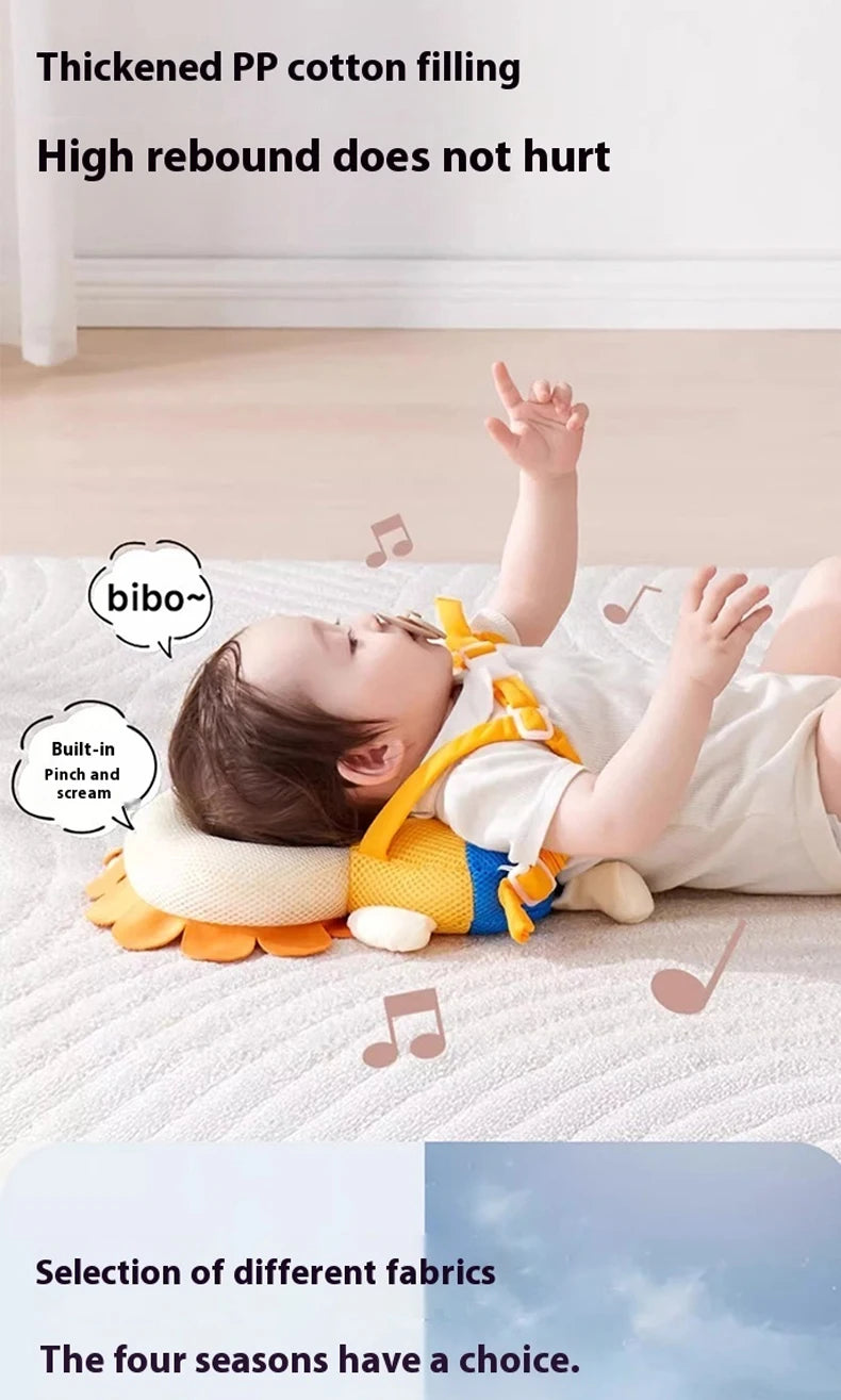 Baby Walkers Head Protection Cushion Animals Plush Pad Adjustable Straps Baby Protective Pad Showering Gift for Toddler Children