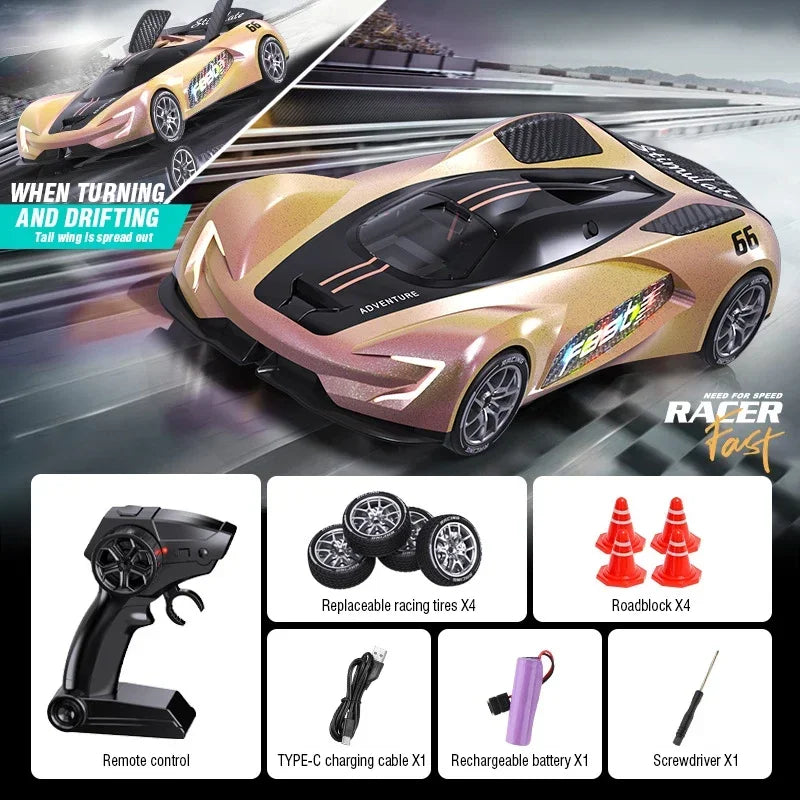 Rc Car 2.4G Radio Controlled Drift Car 20Km/h High-Speed Radio Control Racing Vehicles Winged Sports Car Drive Electric Model