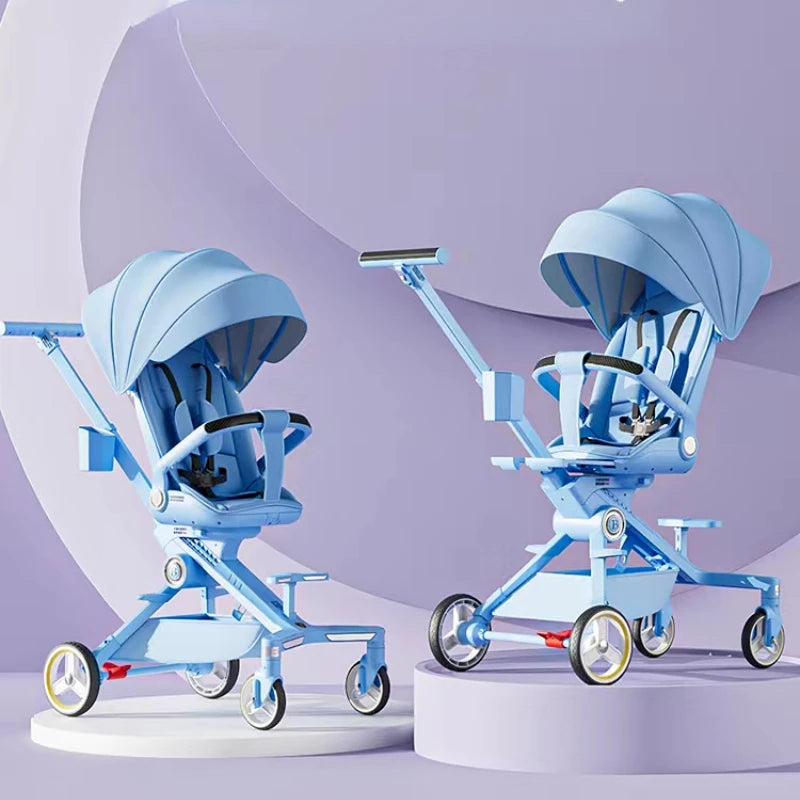 Baby stroller 0 to 3 years High view Shock absorption four wheels stroller folding Can sit or lie down lightweight baby stroller