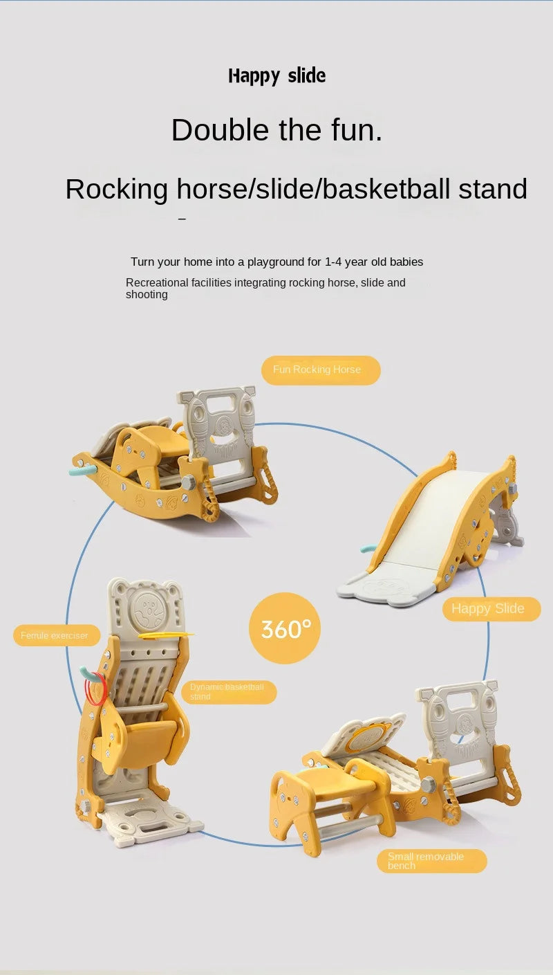 Children's Slide Shooting Four In One Indoor And Outdoor Slide Rocking Horse Combination Toy Multifunctional Baby Rocking Horse