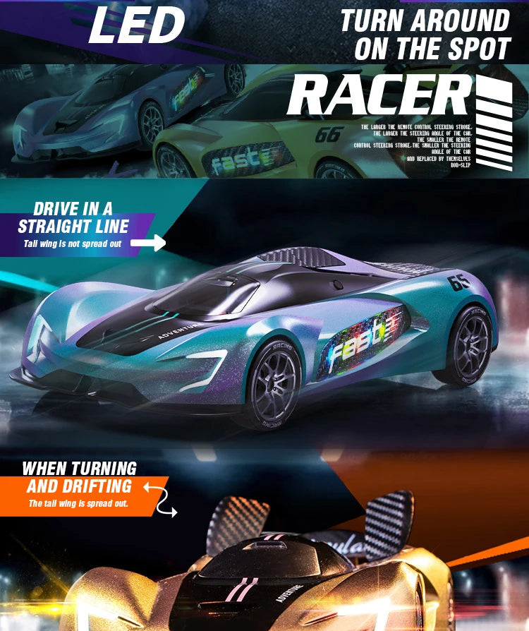 Rc Car 2.4G Radio Controlled Drift Car 20Km/h High-Speed Radio Control Racing Vehicles Winged Sports Car Drive Electric Model