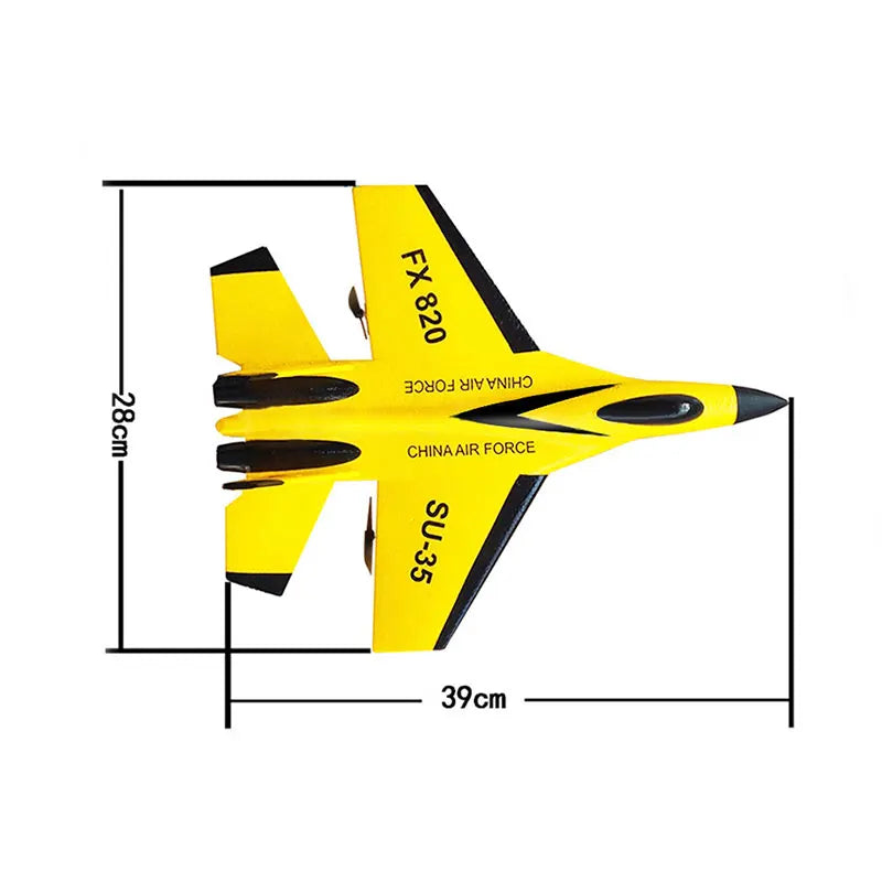 SU35 RC Plane FX620 FX820 2.4G Remote Control Flying Model Glider Airplane With LED Lights Aircraft Foam Toys For Children Gifts
