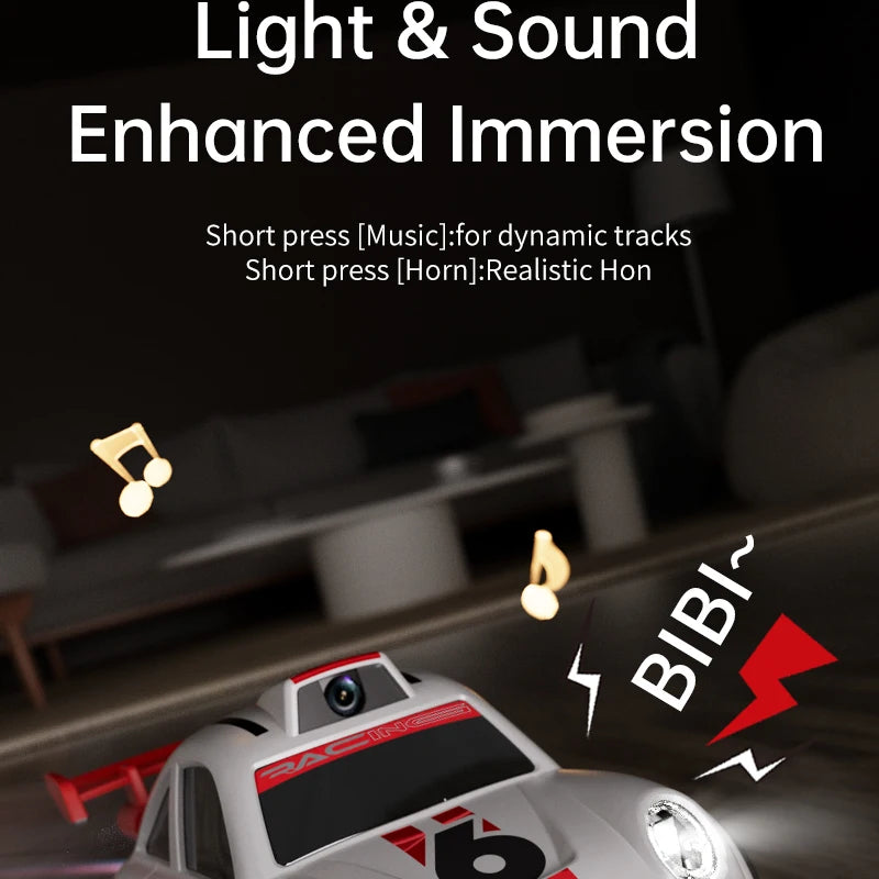 Mini RC Drift Car with Dual Mode Lights, Sound, Camera Screen Control