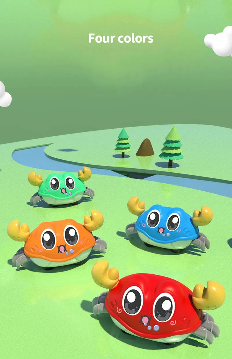 Crawling Crab Tummy Time Walking Dancing Toy Baby Sensory Toys Infant Learning Crawl Gifts Double Force Walking Crawling kid Toy