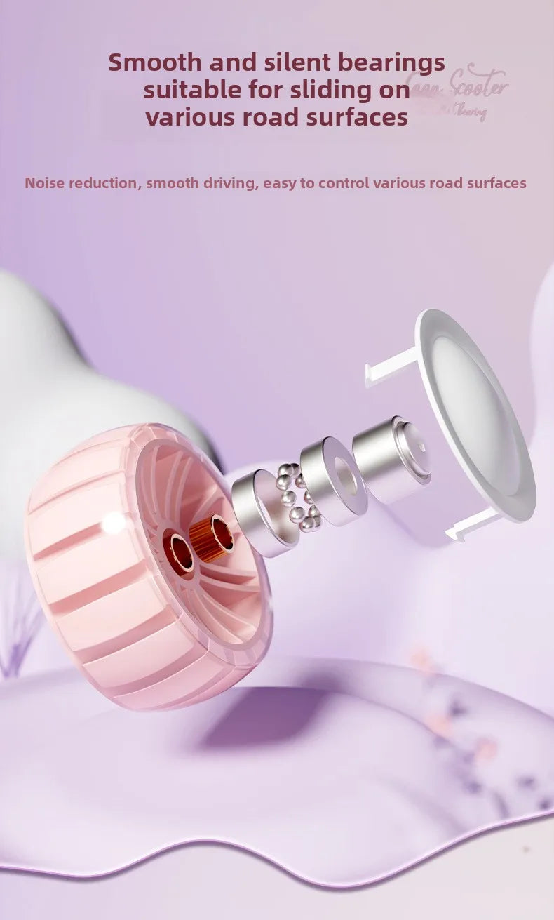 2-In-1 Children's Scooter Baby Kickboard 3 Height Adjustable 3-Wheel Music Light Foldable Micro Kcik Scooter Boy Girl Ages 2-10