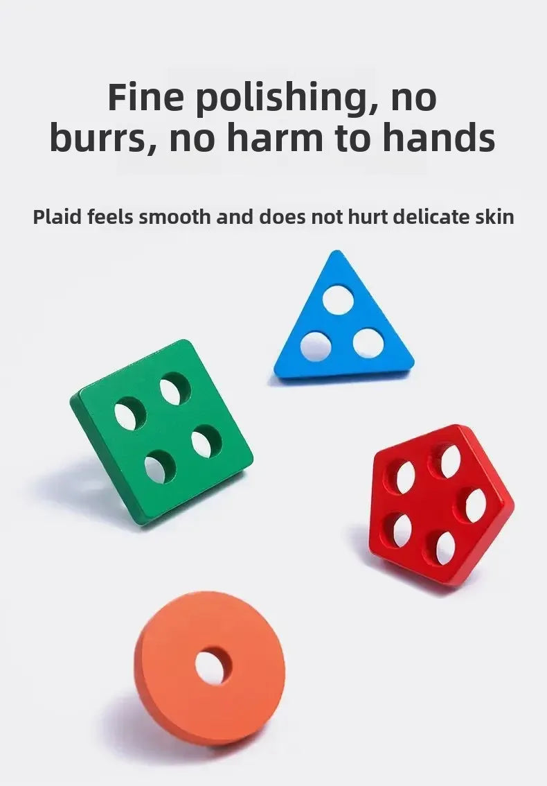 Montessori Wooden Sorting Stacking Toys Puzzle for Toddlers and Kids Preschool Fine Motor Skill Toy for 1 Years