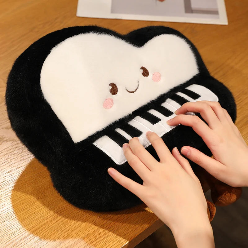 Adorable Musical Plush Toys Soft Violin Guitar Piano Round Drum Stuffed Dolls Instrument Gifts for Kids Music Lover Home Decor
