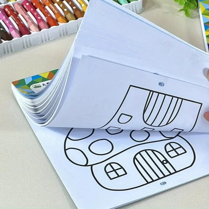 160-Page Coloring & Drawing Book with Animal & Nature Themes Non-Toxic Safe Paper Blue Cover Art Supplies Creative Birthday Gift