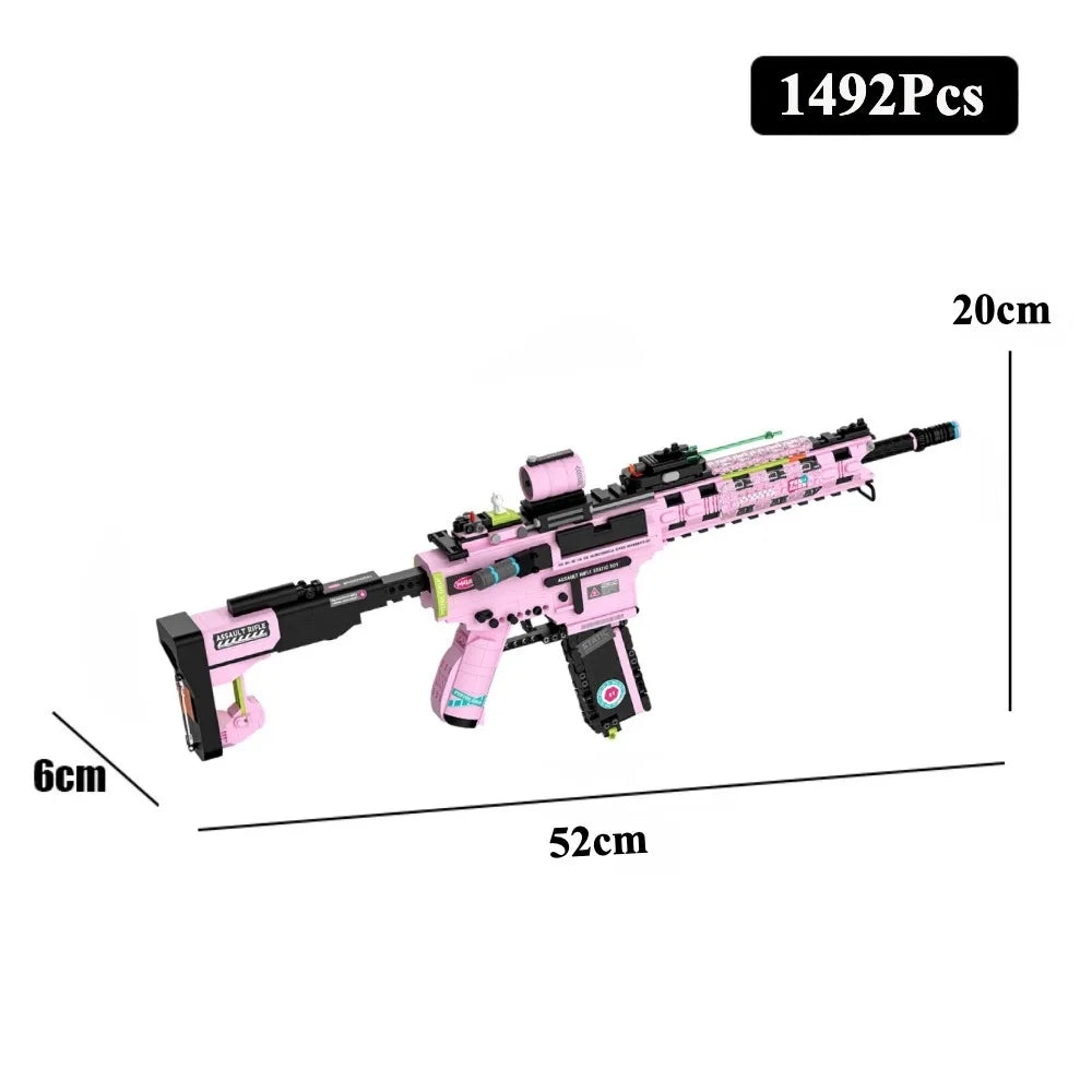 MOC Military MP5 KSV M4A1 ARP-9 Submachine Gun Model Building Blocks DIY Weapon Micro Bricks Toy Child Boy Christmas Gift