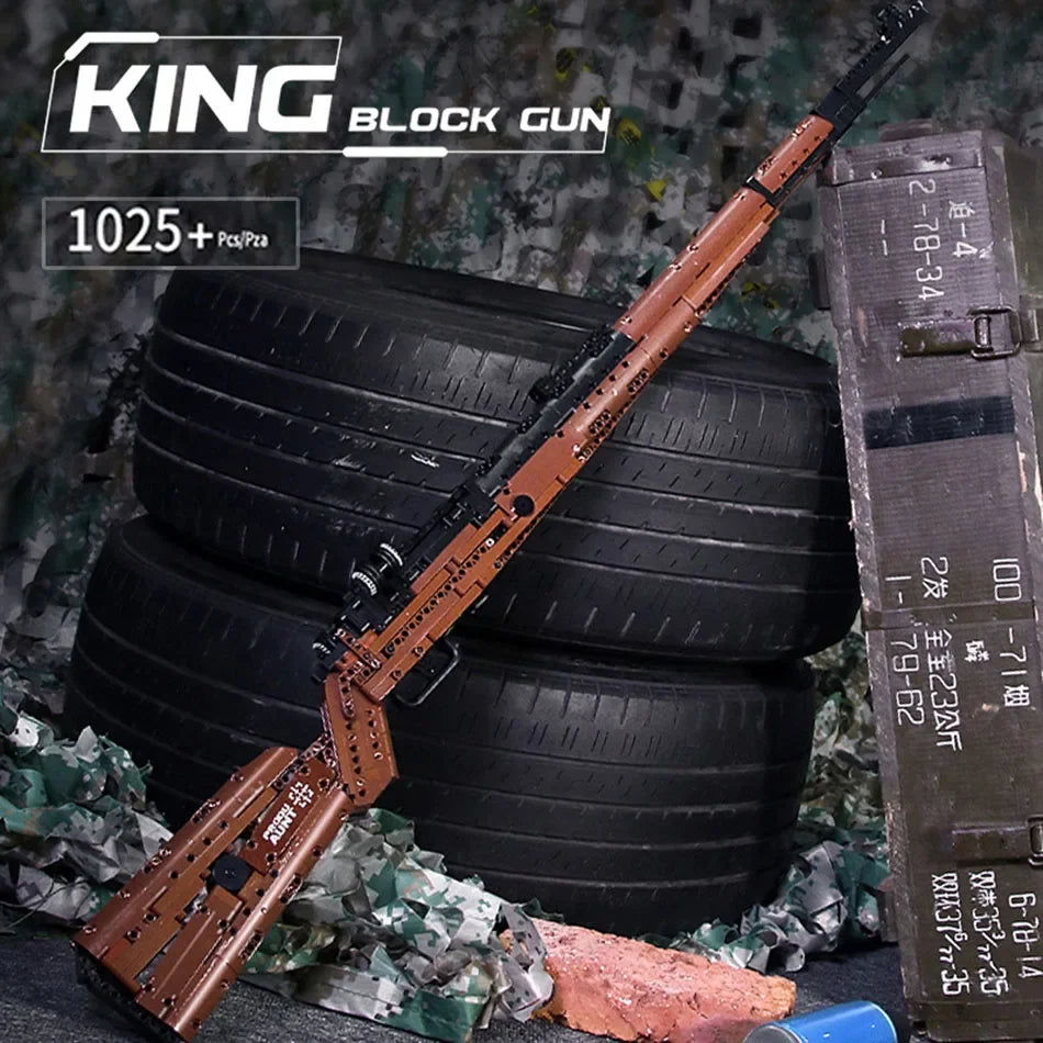 WW2 Military Series Rifle Gun K98 MP5 QBZ95 M4 Desert Eagle Weapon Building Blocks Pistol Machine Can Shoot Bullet Bricks Toys