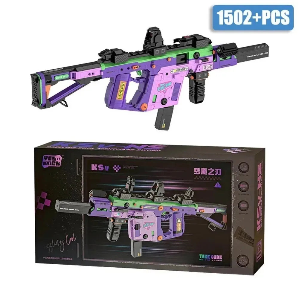 MOC Military MP5 KSV M4A1 ARP-9 Submachine Gun Model Building Blocks DIY Weapon Micro Bricks Toy Child Boy Christmas Gift
