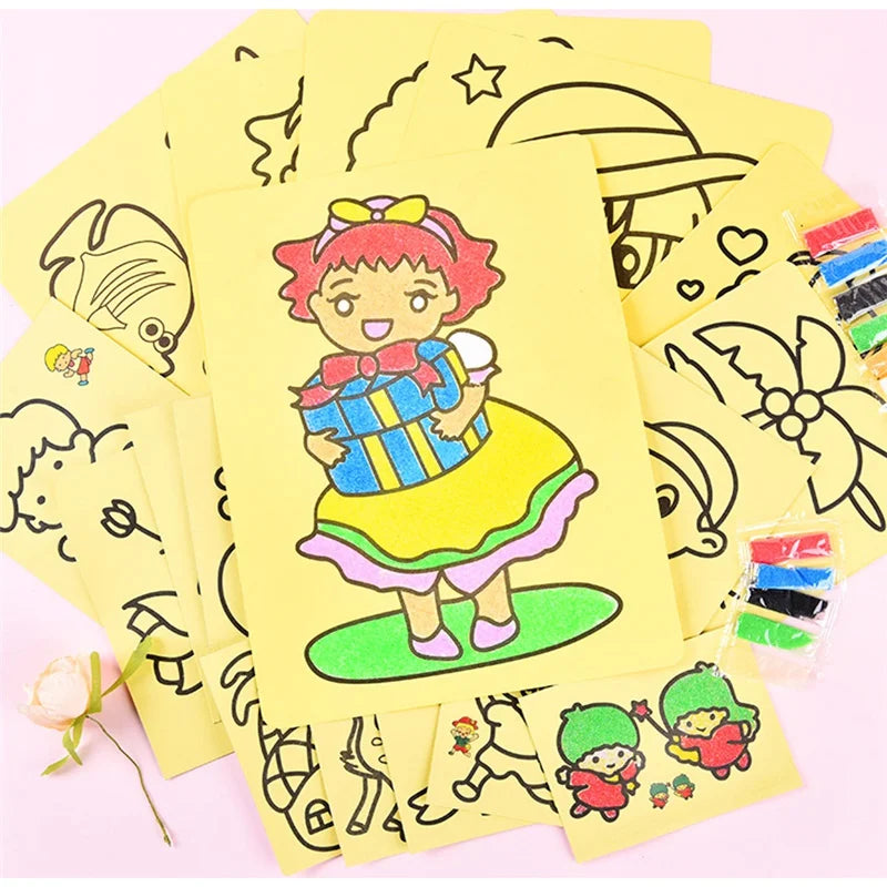 Creative DIY Sand Painting Kids Toys Children Crafts Doodle Colour  Art Pictures Drawing Paper Educational