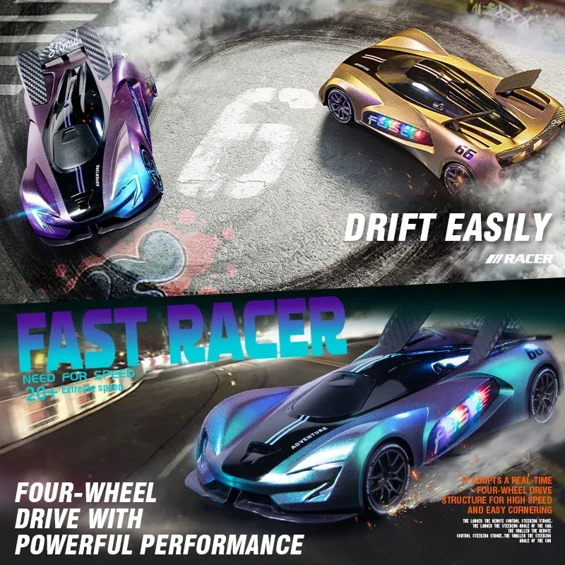 Rc Car 2.4G Radio Controlled Drift Car 20Km/h High-Speed Radio Control Racing Vehicles Winged Sports Car Drive Electric Model