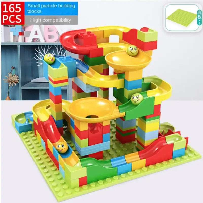 Children's slide small block block assembly particles DIY educational toy gift