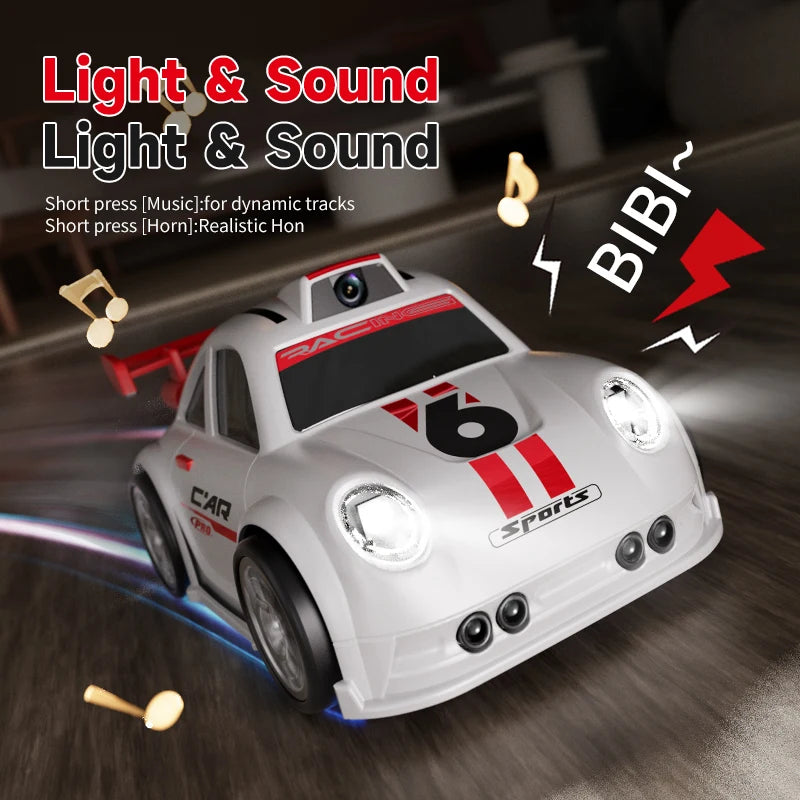 Mini RC Drift Car with Dual Mode Lights, Sound, Camera Screen Control