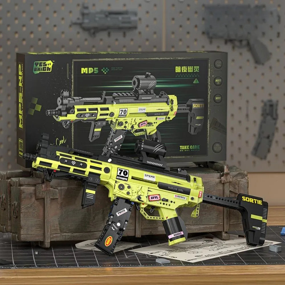 MOC Military MP5 KSV M4A1 ARP-9 Submachine Gun Model Building Blocks DIY Weapon Micro Bricks Toy Child Boy Christmas Gift