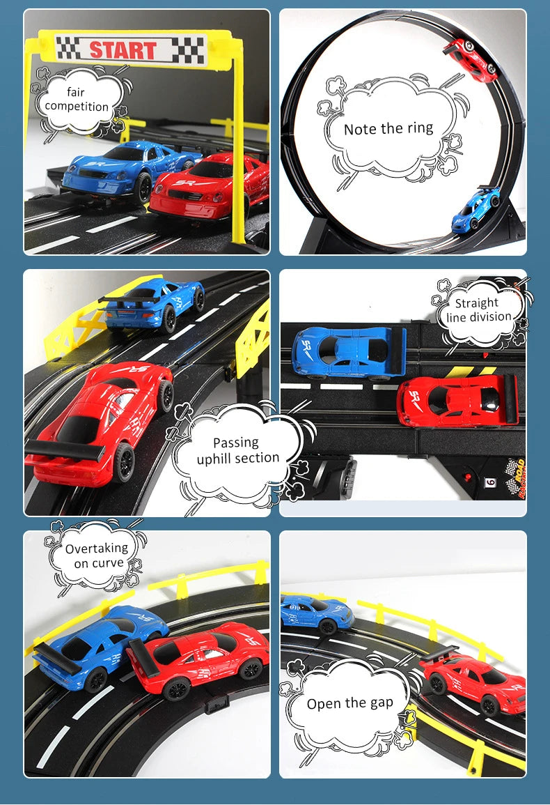 RC Railway Car1:43 Accessories Toy Electric Race Track Vehicle Double Battle Speedway Profissional Slot Car Circuit Racing Gift