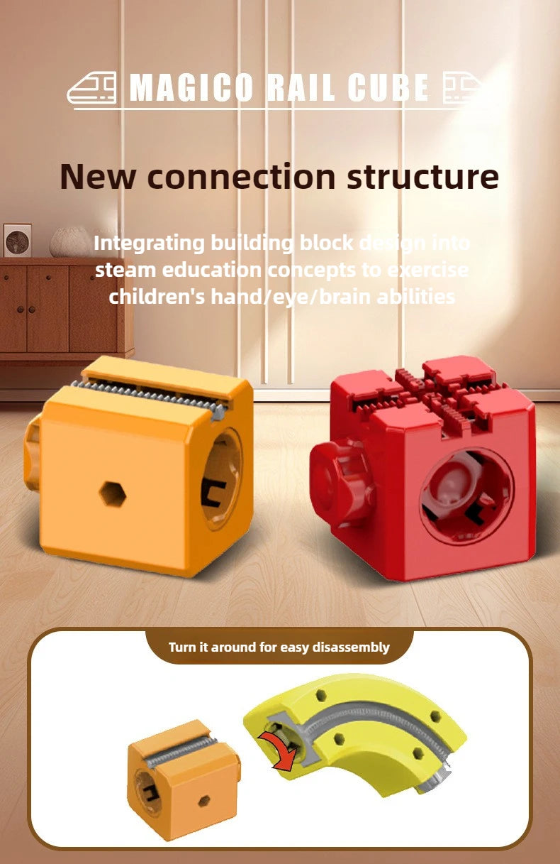 Children Magnetic Rail Car Cube Toys Educational Toy DIY Building Blocks Magical Track Train Gravity Maze Toy Christmas Gifts