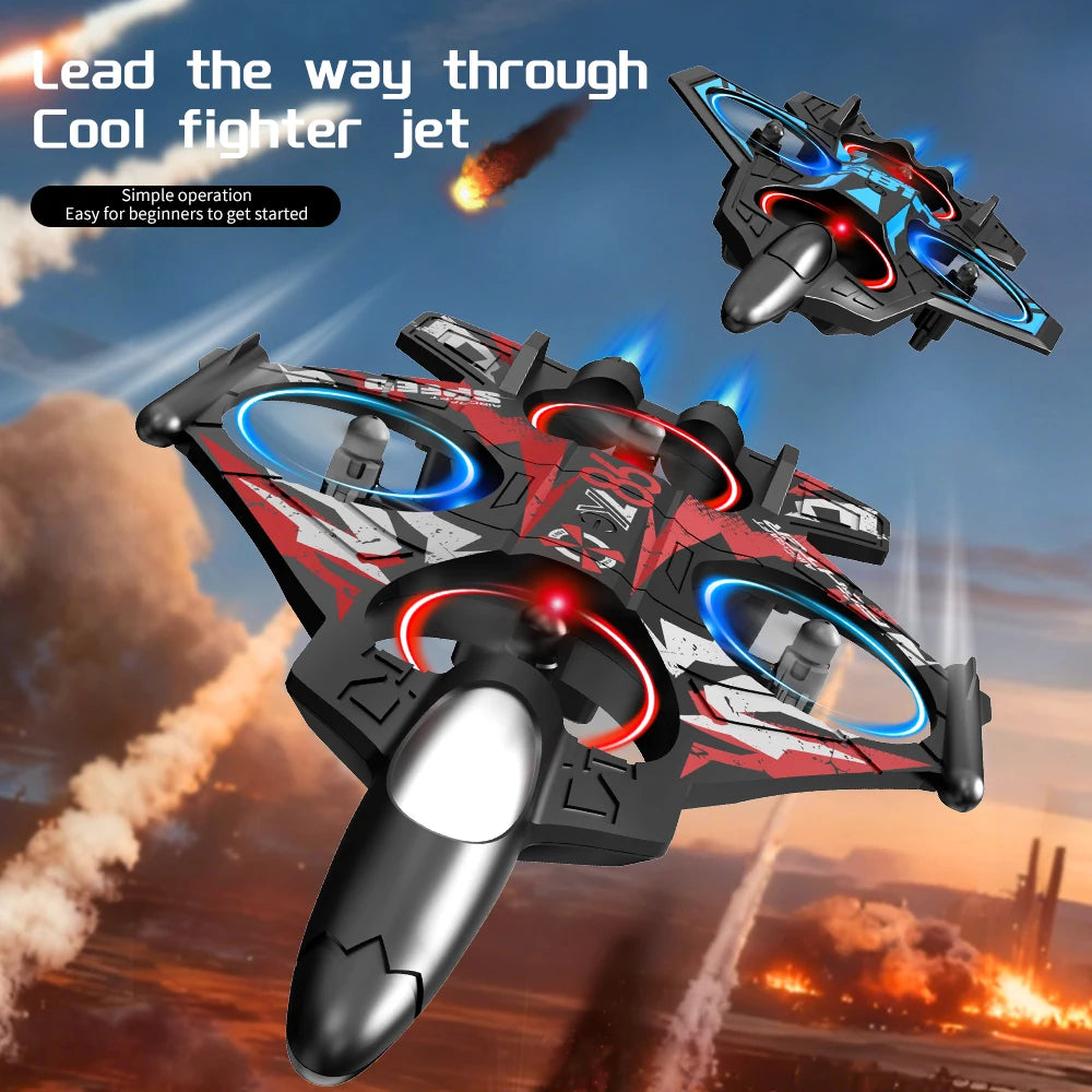 YL86 RC Plane with Camera Helicopter Three speed switching Aircraft Rolling at 360 °Fighter Hover at fixed height RC Drone Toys