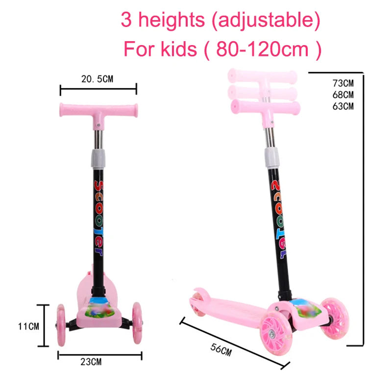 Kids Scooter Silent wheel Light up toys Wear resistant wheel Children's car toy 3 heights Portable Kids gift Sport toy Bicycle