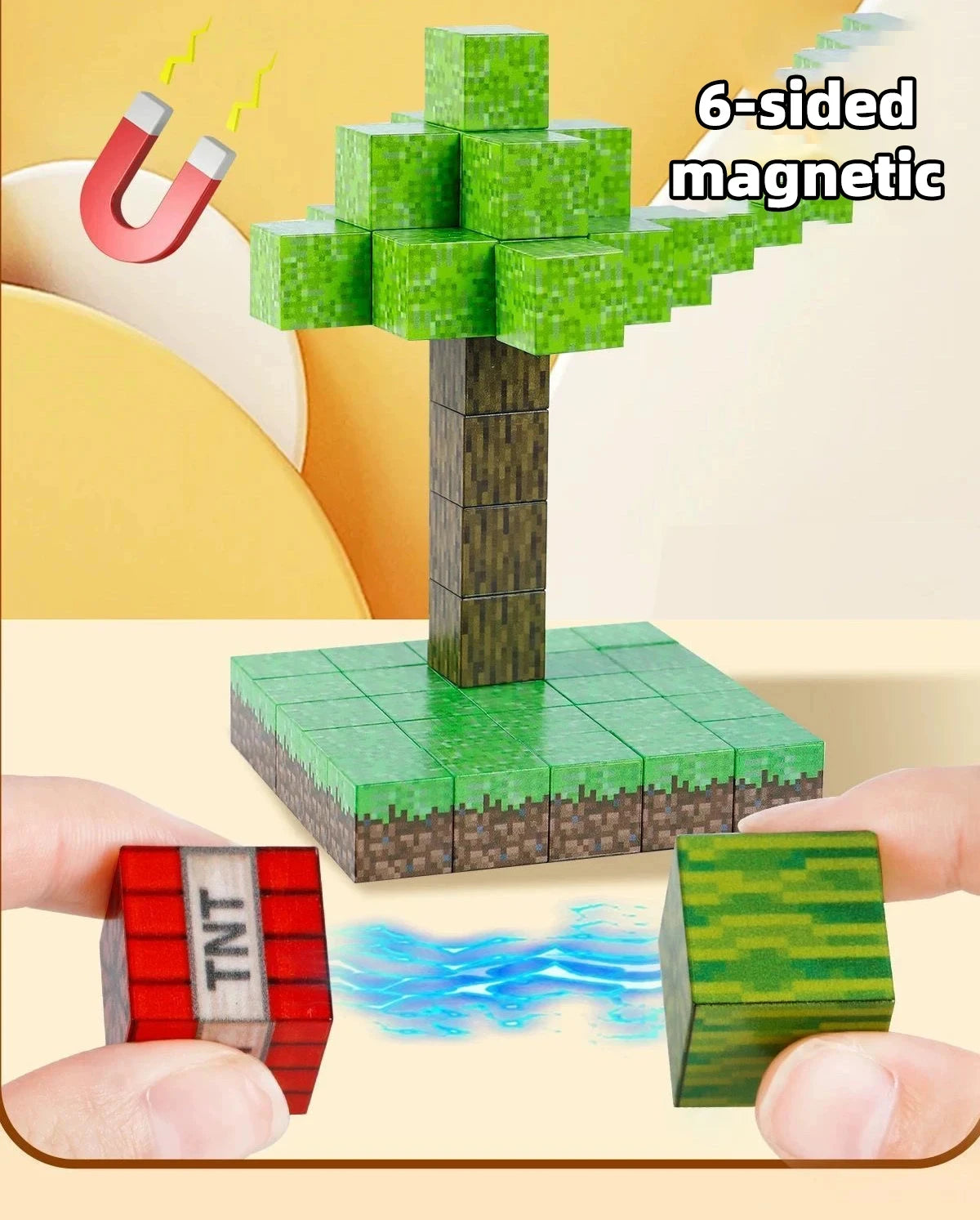 Magnetic Building Blocks Mine World Cube Magnet World Set for Kid Age DIY Model Children Stem Best Montessori Sensory Toy