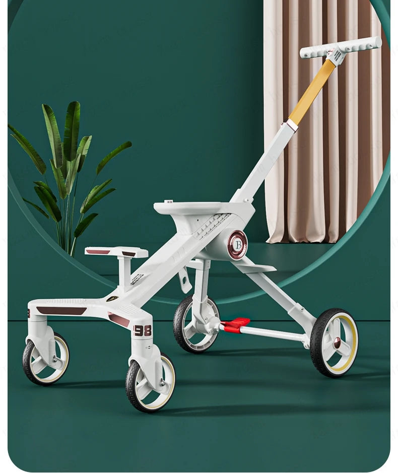 Baby stroller 0 to 3 years High view Shock absorption four wheels stroller folding Can sit or lie down lightweight baby stroller