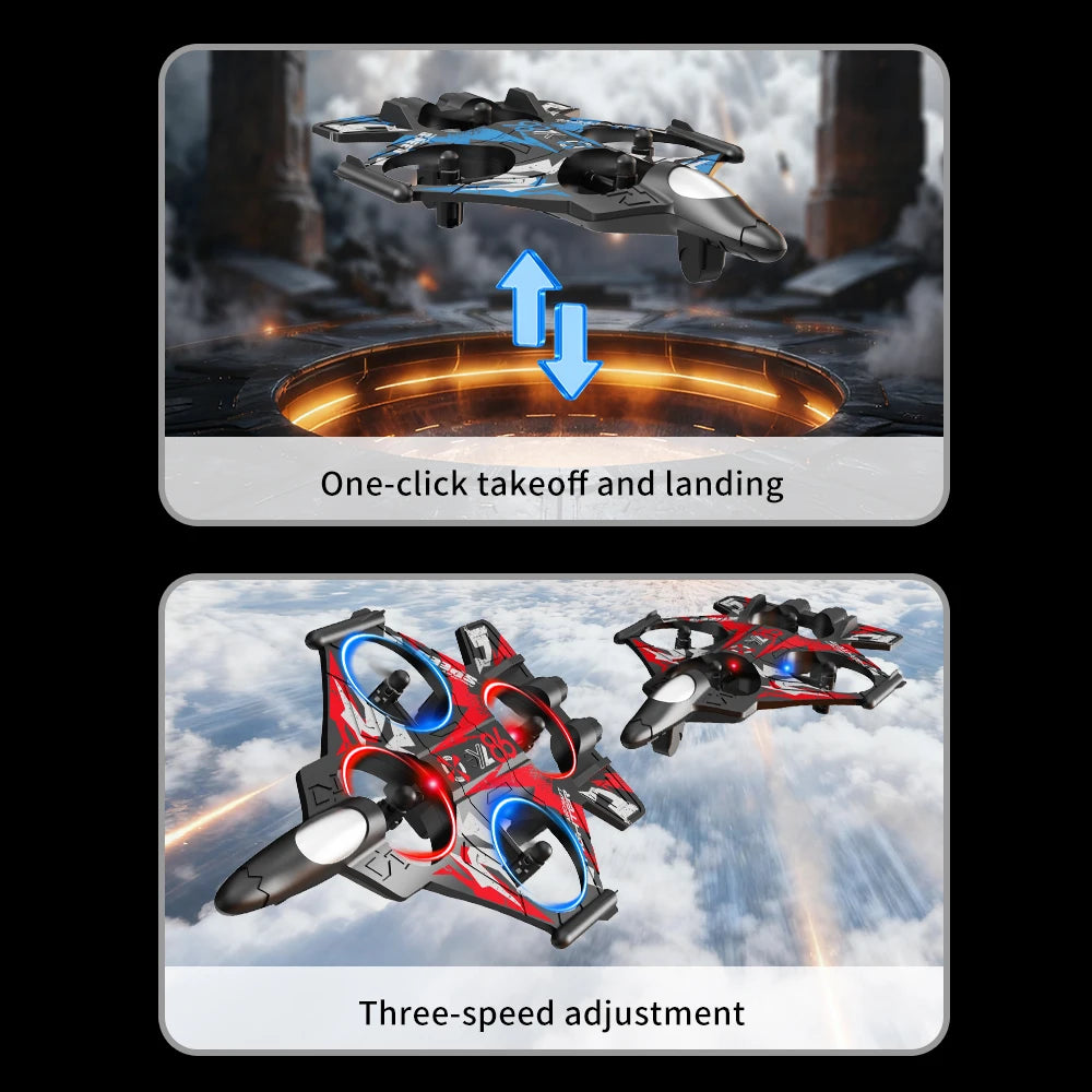 YL86 RC Plane with Camera Helicopter Three speed switching Aircraft Rolling at 360 °Fighter Hover at fixed height RC Drone Toys