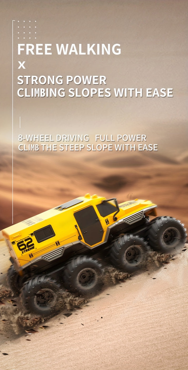 RC Car 8WD Amphibious Monster Truck, 2.4G Off Road Big Remote Control Car, All Terrain RC Cars Toys, Gift for Birthday Christmas