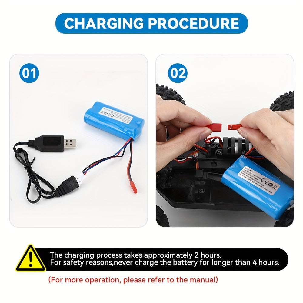 Fast RC Cars, 1:16 40KM/H High Speed Remote Control Car, 4X4 All Terrains RC Monster Truck, 2.4GHZ Off-Road Hobby Electric Vehicle Car Gift For Xmas, Rechargeable Battery With USB, Carbon Brush Motor