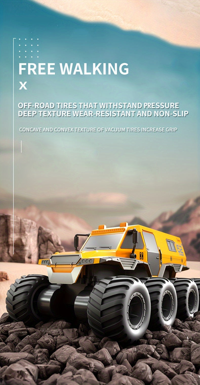 RC Car 8WD Amphibious Monster Truck, 2.4G Off Road Big Remote Control Car, All Terrain RC Cars Toys, Gift for Birthday Christmas