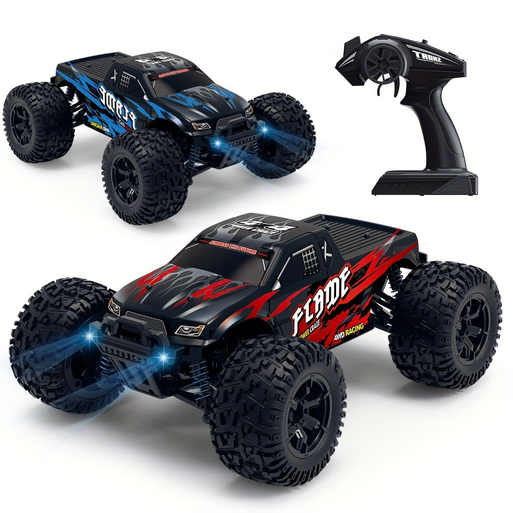 1:16 Scale All Terrain RC Cars, 2.4GHz 40KM/H High Speed 4WD Remote Control Car 4X4 Off Road Monster Truck, Blue Electric Vehicle Toys For Vehicle Enthusiasts Halloween Christmas Birthday Gifts