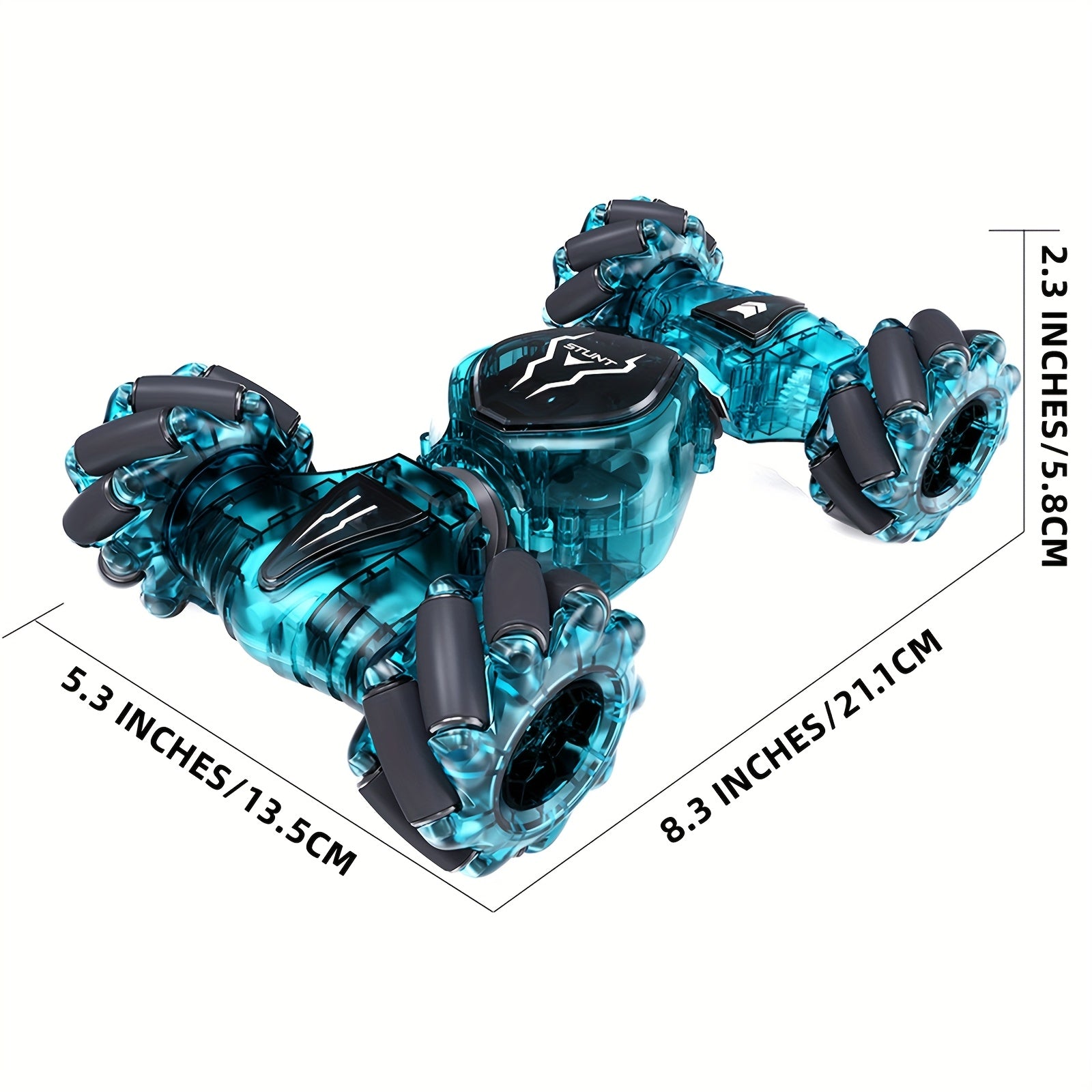 500mAh 3 Rechargeable Batteries Remote Control Cars for Boys & Girls, Transparent Gesture Sensing RC Stunt Car, 2.4GHz Remote Control 4WD Off-Road Climbing Vehicle, 360°Rotation RC Cars Toys Gift