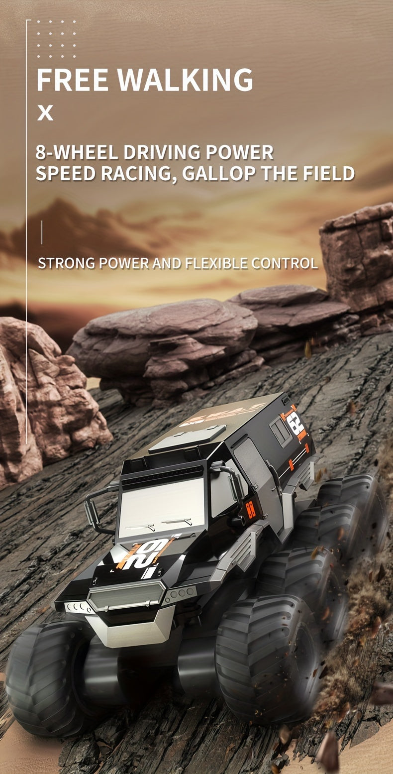 RC Car 8WD Amphibious Monster Truck, 2.4G Off Road Big Remote Control Car, All Terrain RC Cars Toys, Gift for Birthday Christmas