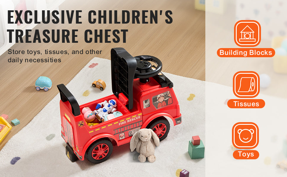 SucceBuy Ride On Push Car Kids Ride On Car with Music Steering Wheel & Under Seat Storage for Toddlers Ages 3-12 Ride Racer